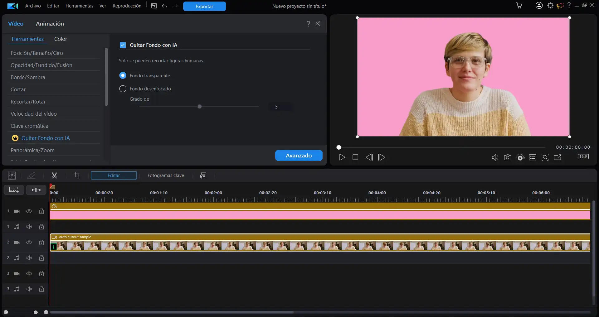 Editar con detección de objetos