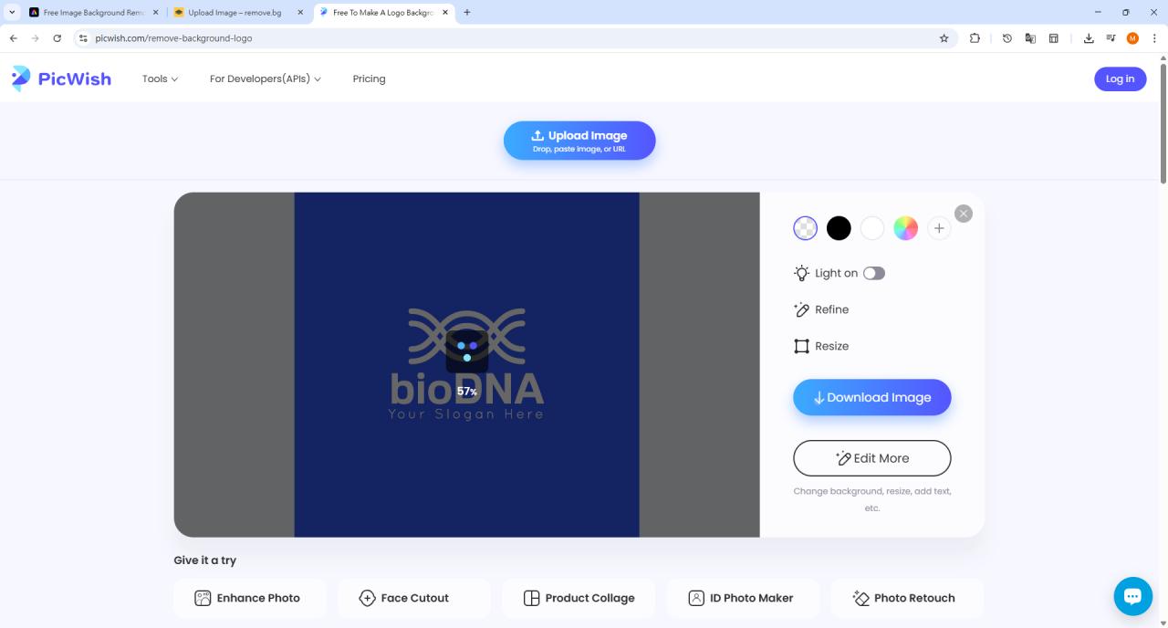 Remove logo background with MyEdit