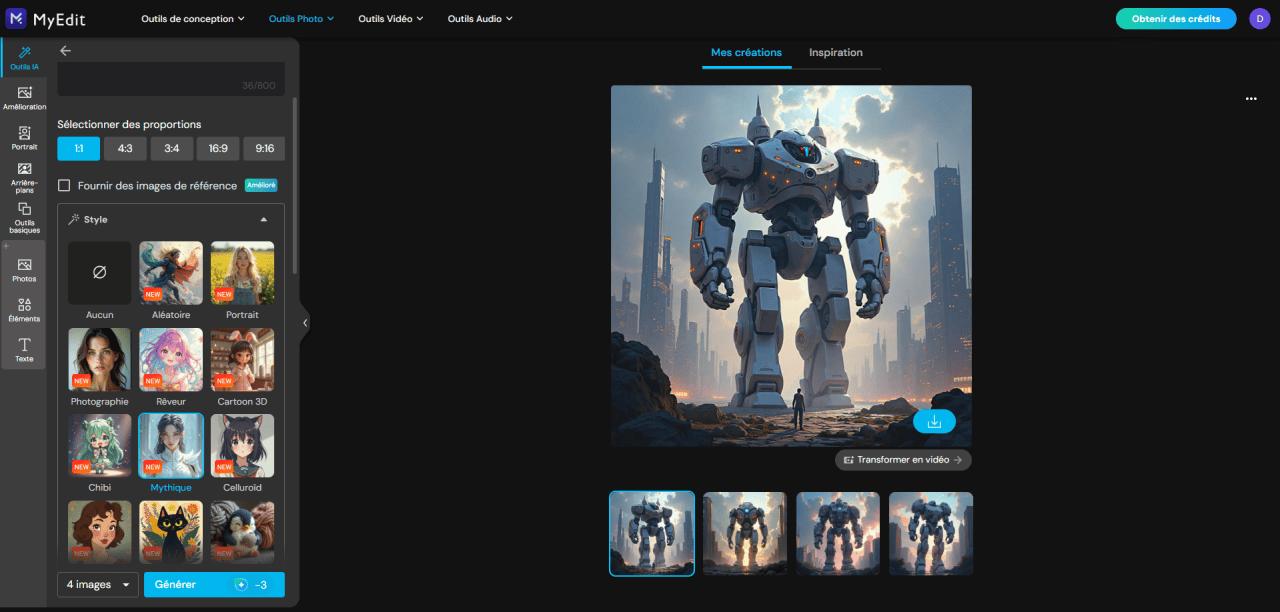 MyEdit - Générateur d'image, interface
