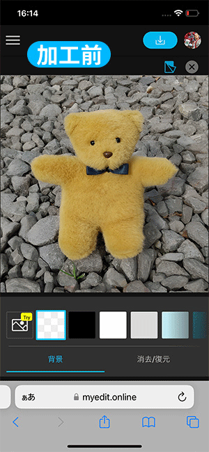 MyEdit 背景除去のサンプル
