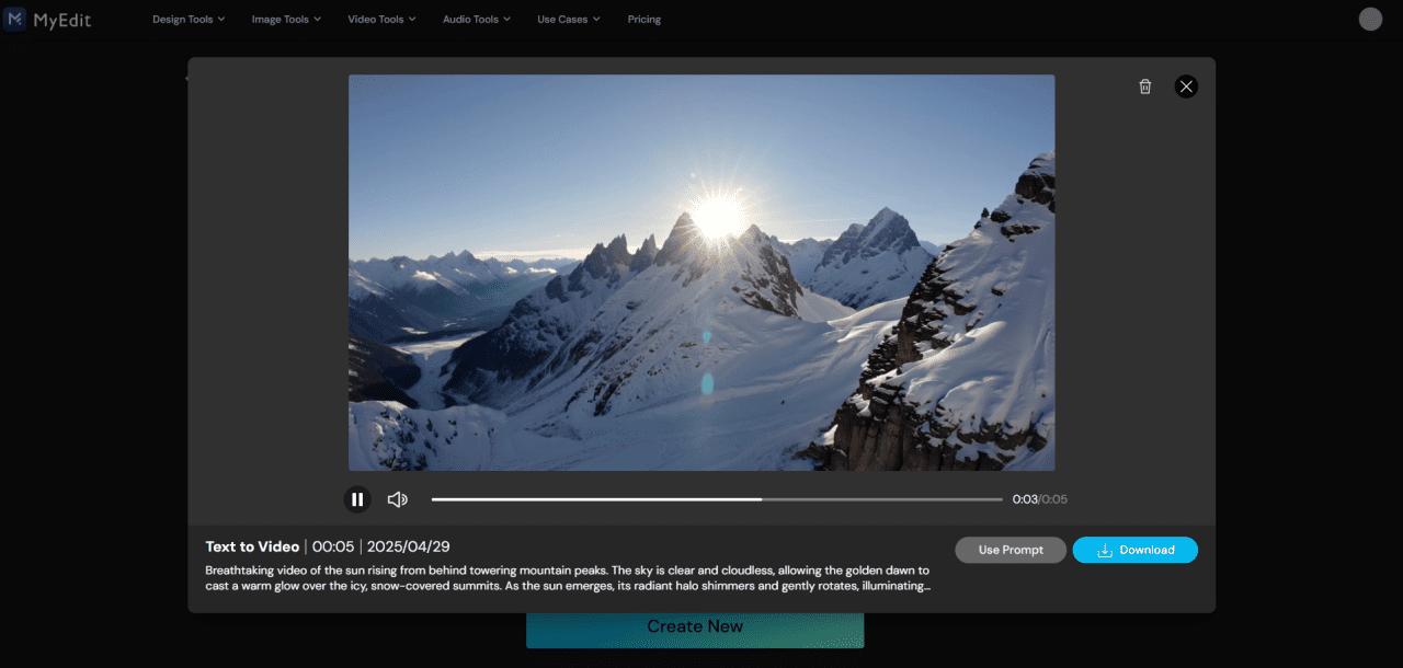 How to Use MyEdit Online AI Text-to-Video Generator