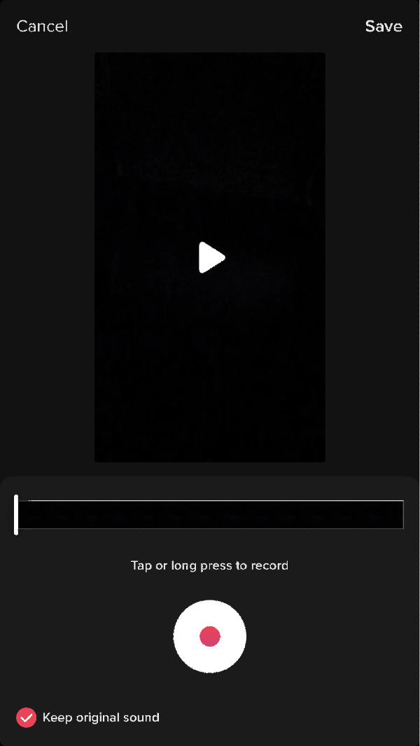 Recording sound for a TikTok video