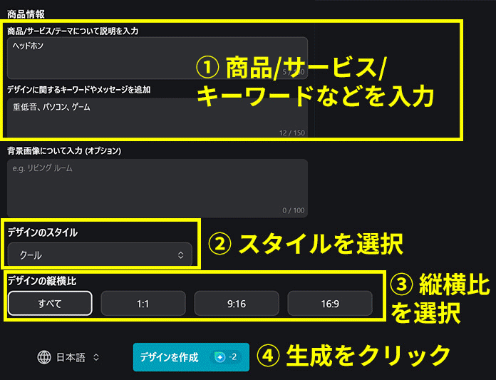 Promeo AI テンプレートデザイナーサンプル