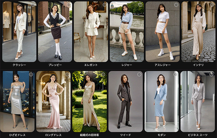 MyEdit AI 着せ替えスタイルのサンプル