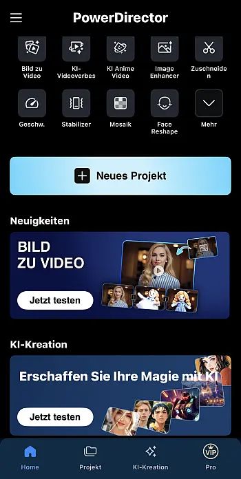 Starke Video Editor App mit KI: PowerDirector