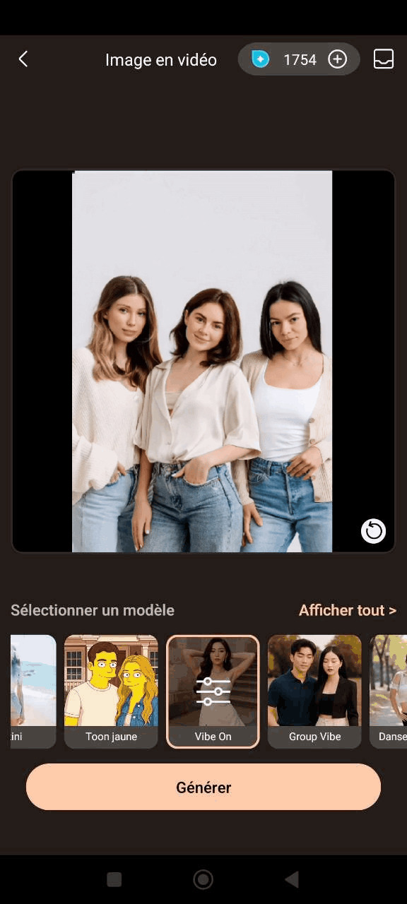 PhotoDirector - faire bouger une photo avant