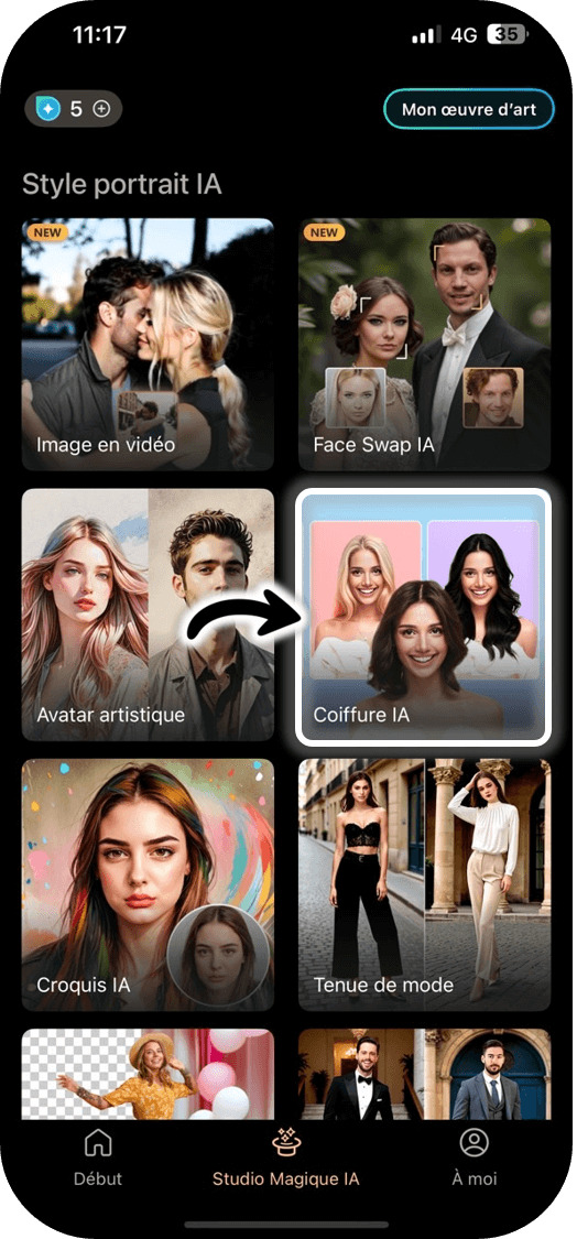 Tutoriel Application coiffure etape 2