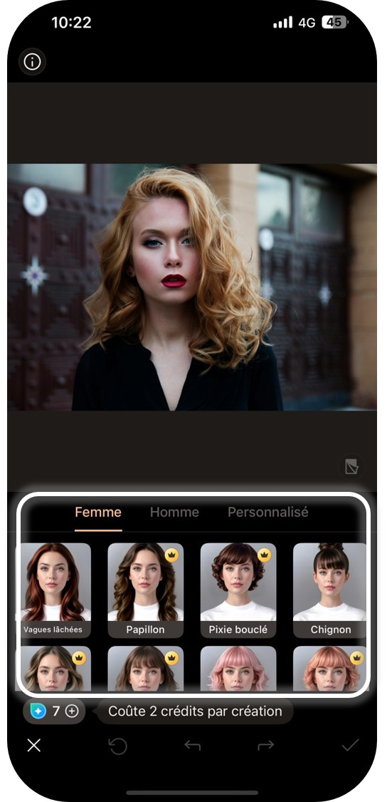 Tutoriel Application coiffure etape 4