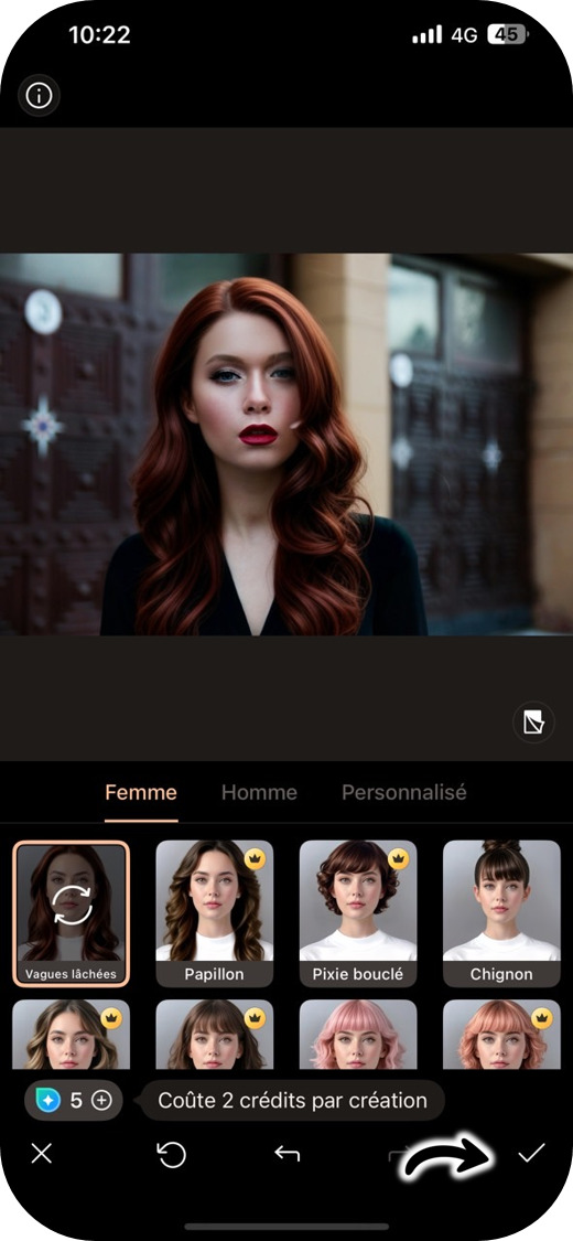 Tutoriel Application coiffure etape 5