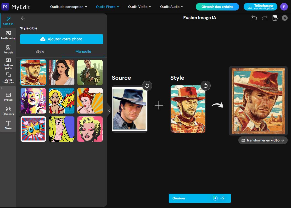 MyEdit - 1er meilleur site pour transformer une photo en pop art