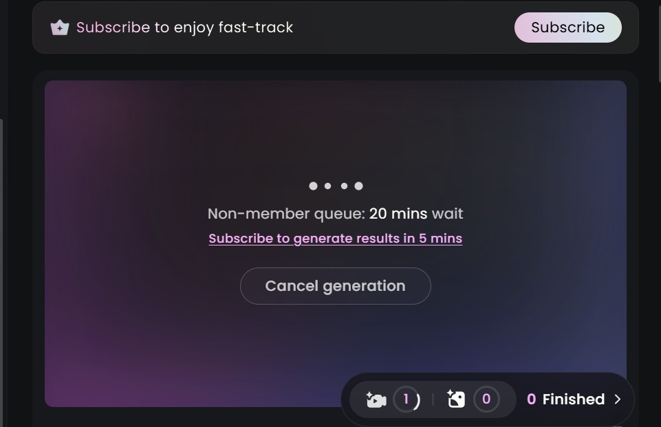 海螺ai免費用戶等待提示