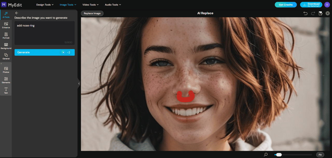 YouCam Makeup - piercing filter