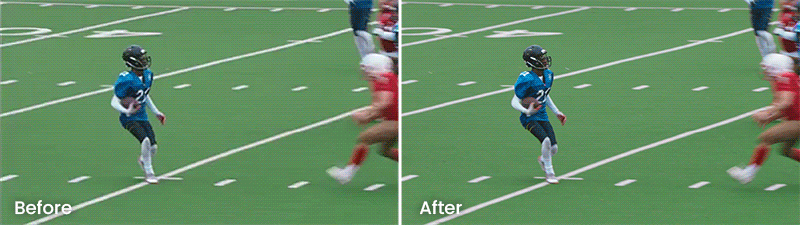 Effekt von Bild-Interpolation in Sportvideos