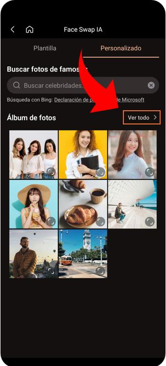Interfaz de la herramienta Intercambio de cara con IA de PhotoDirector