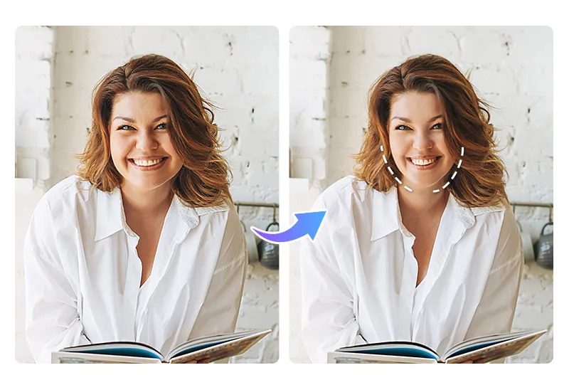 PhotoDirector - Faire mincir visage