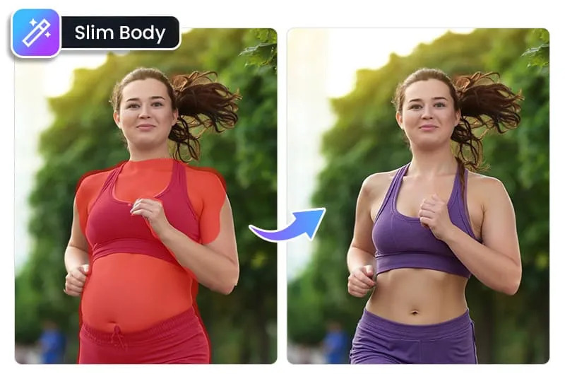 PhotoDirector - Faire mincir corps