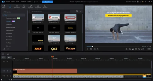 ajouter texte titre sur powerdirector essential