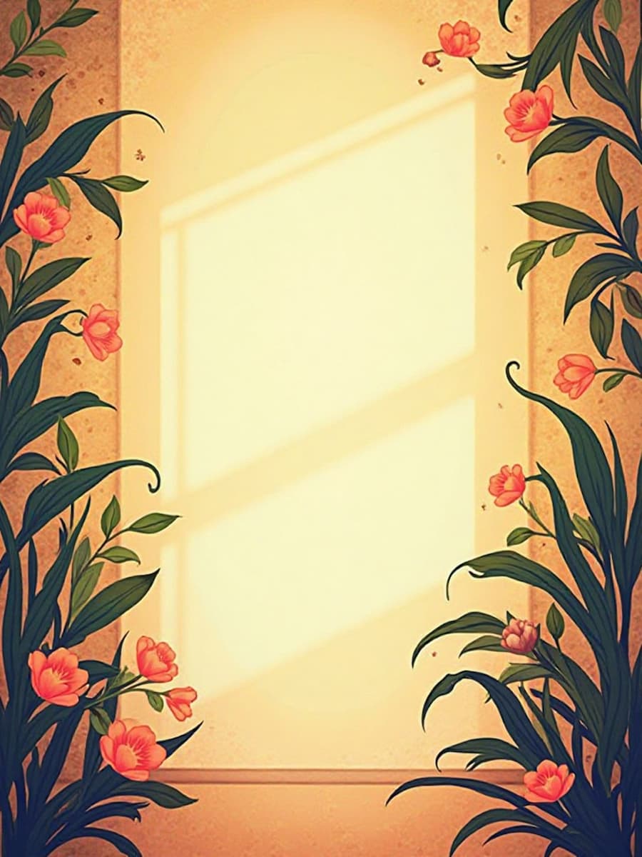 Eleganter Hintergrund mit natürlichem Rahmen aus Blumen und Licht