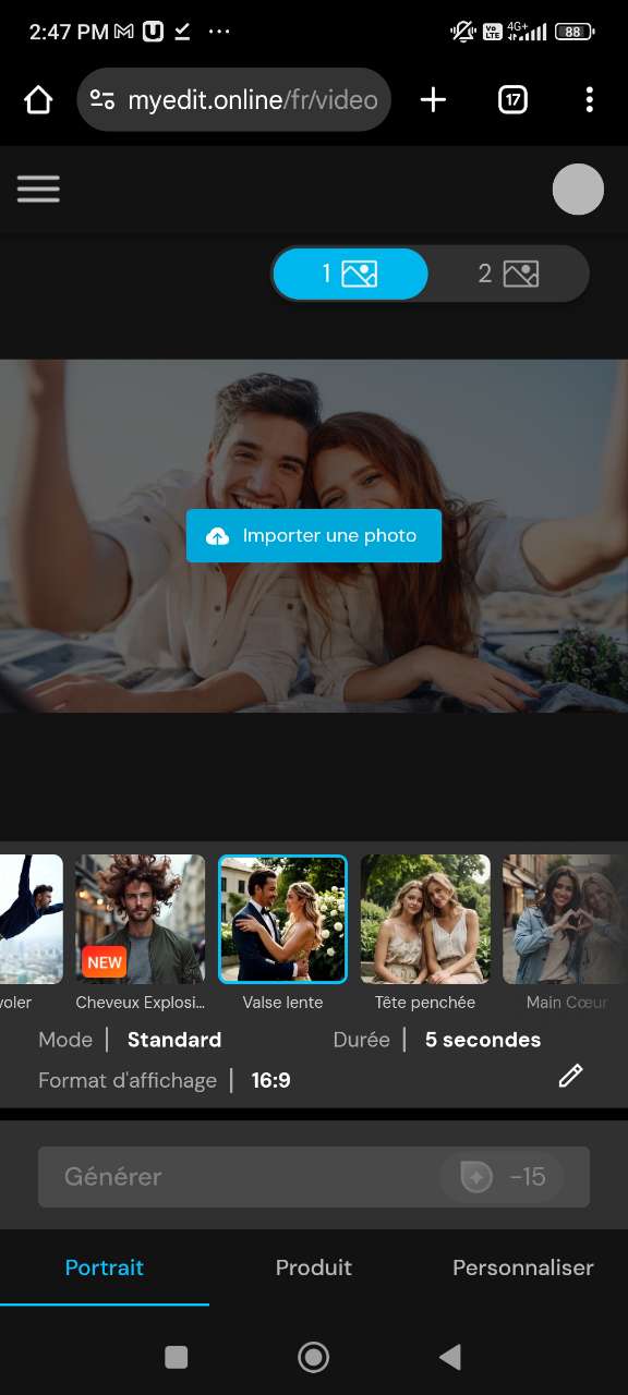 Générer un effet AI kissing en ligne