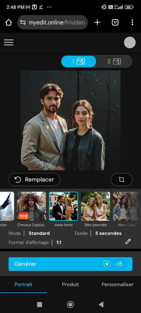 Générer un effet AI kissing en ligne