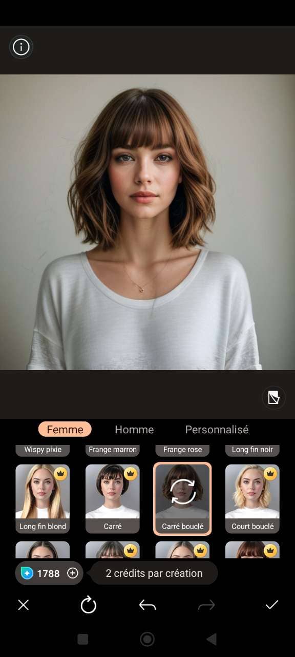 Essayez virtuellement des cheveux courts