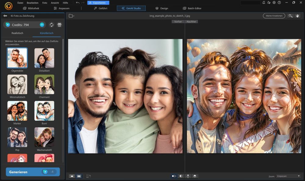 PhotoDirector - Bildbearbeitungsprogramm mit KI-Filtern
