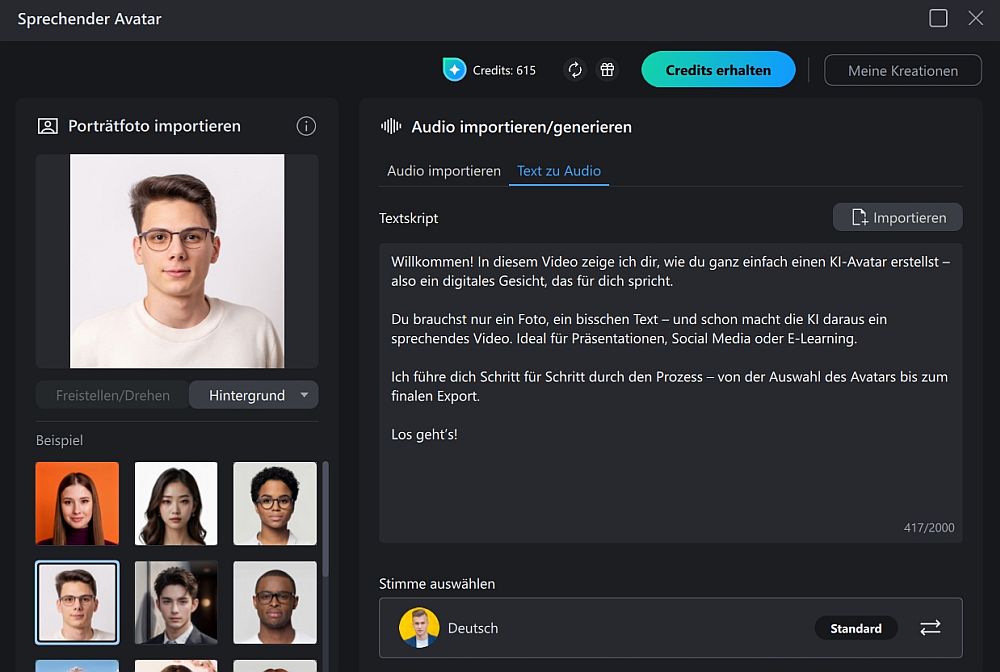 PowerDirector KI-Musikgenerator