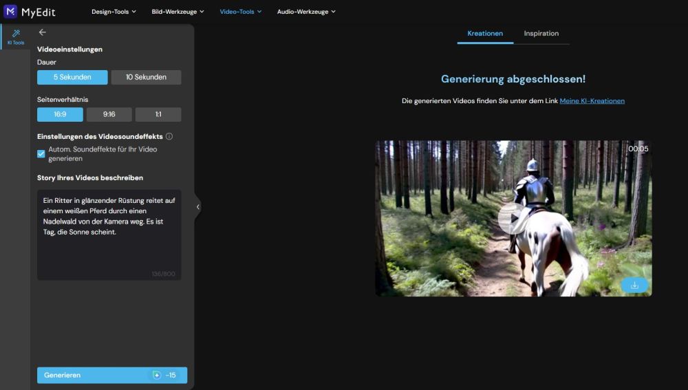 Das KI-generierte Video ist fertig