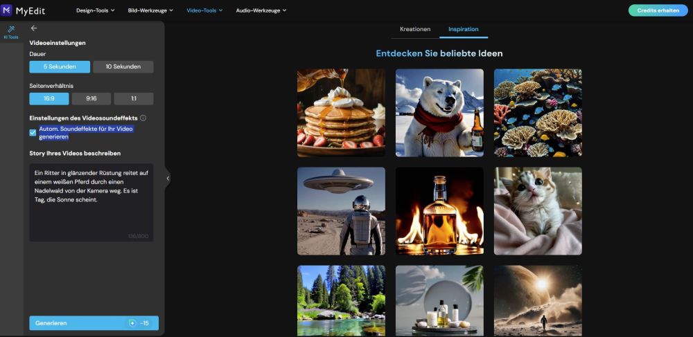 Textbeschreibung in den KI-Videogenerator eingeben