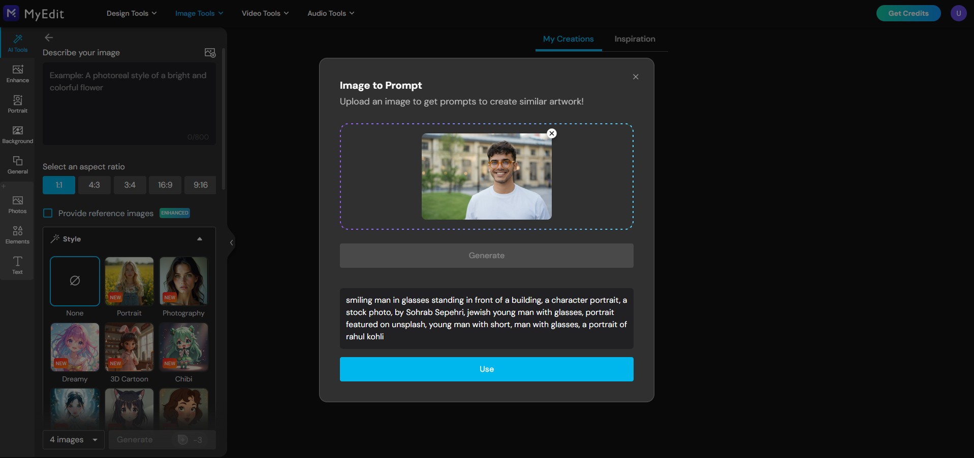 Prompt aus Foto wird erstellt.