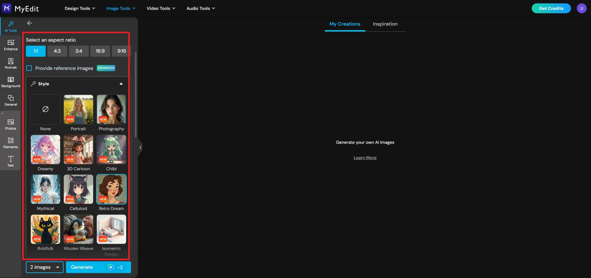 Stil-Prest für KI-Bildgenerator auswählen