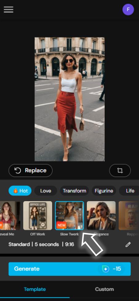 MyEdit - Create an AI Twerk video online step 3