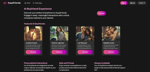SupaFriends：AI 虛擬伴侶線上工具
