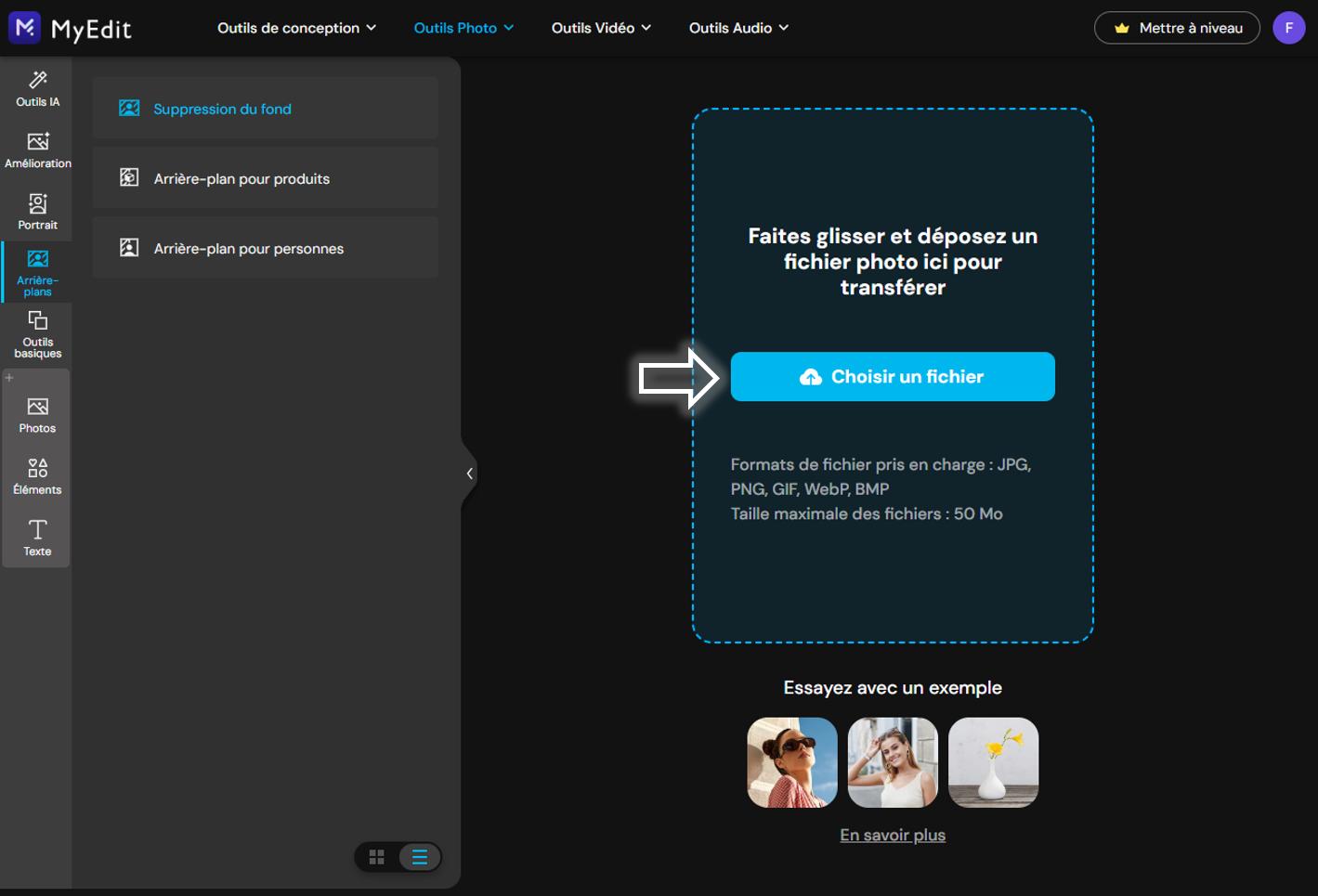 MyEdit - Rendre une image transparente en ligne - Etape 2