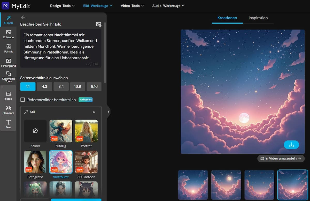 MyEdit - Gute Nacht Grüße gestalten