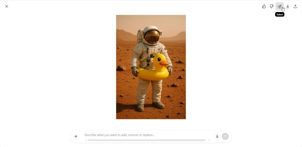 Im Chat-Fenster die Bildbeschreibung eingeben.