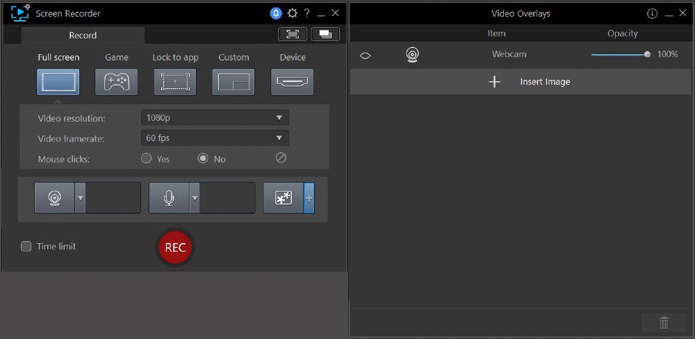 ScreenRecorder - Video Overlay setting