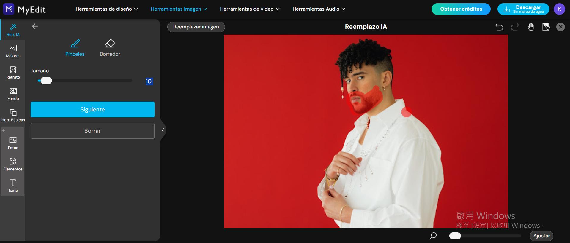 Filtro para quitar la barba