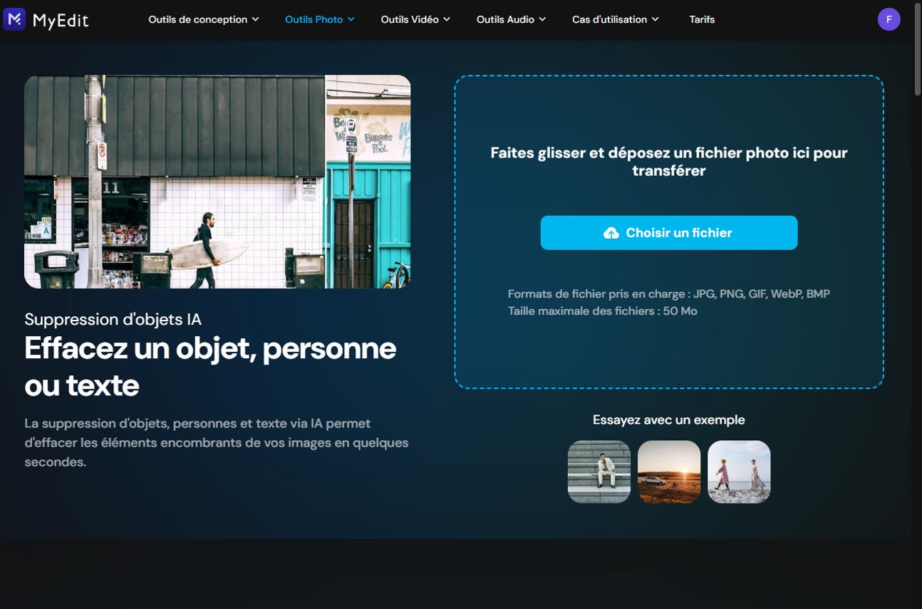 MyEdit - Modifier le texte d'une image en ligne - Etape 1