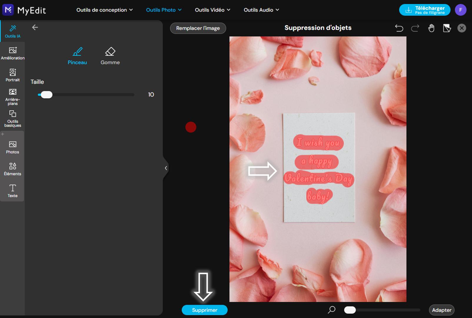 MyEdit - Modifier le texte d'une image en ligne - Etape 3