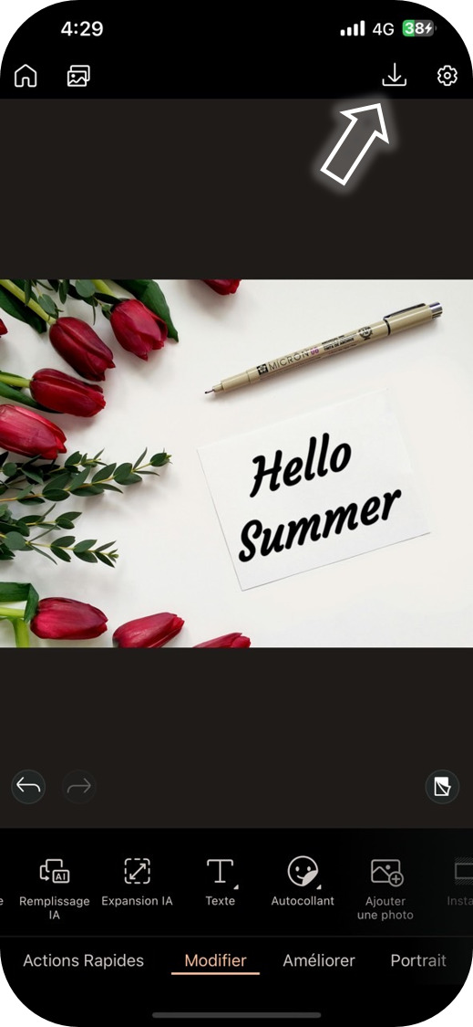 PhotoDirector - Modifier le texte d'une image sur mobile - Etape 7