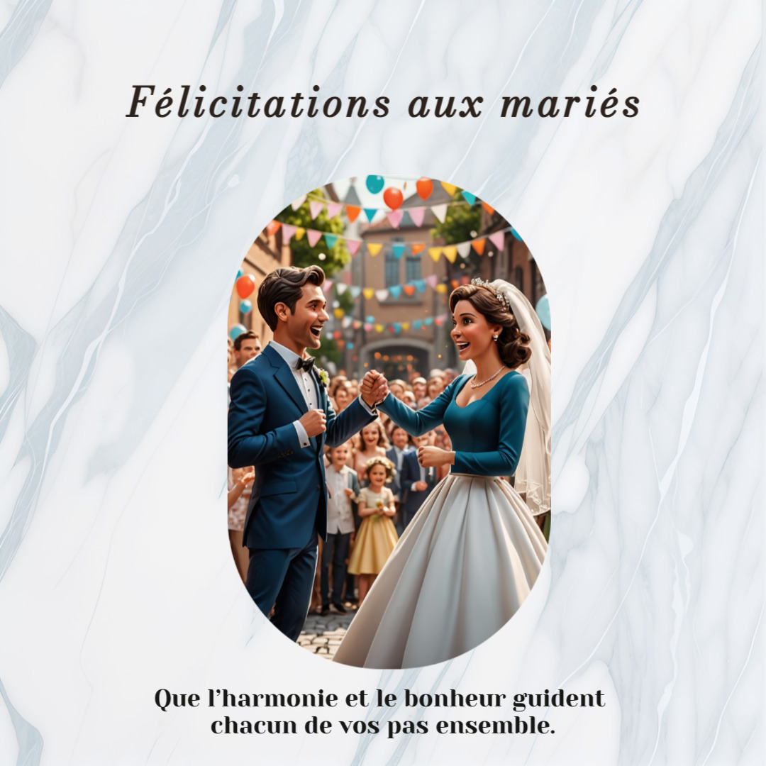 Félicitations mariage classique et élégante