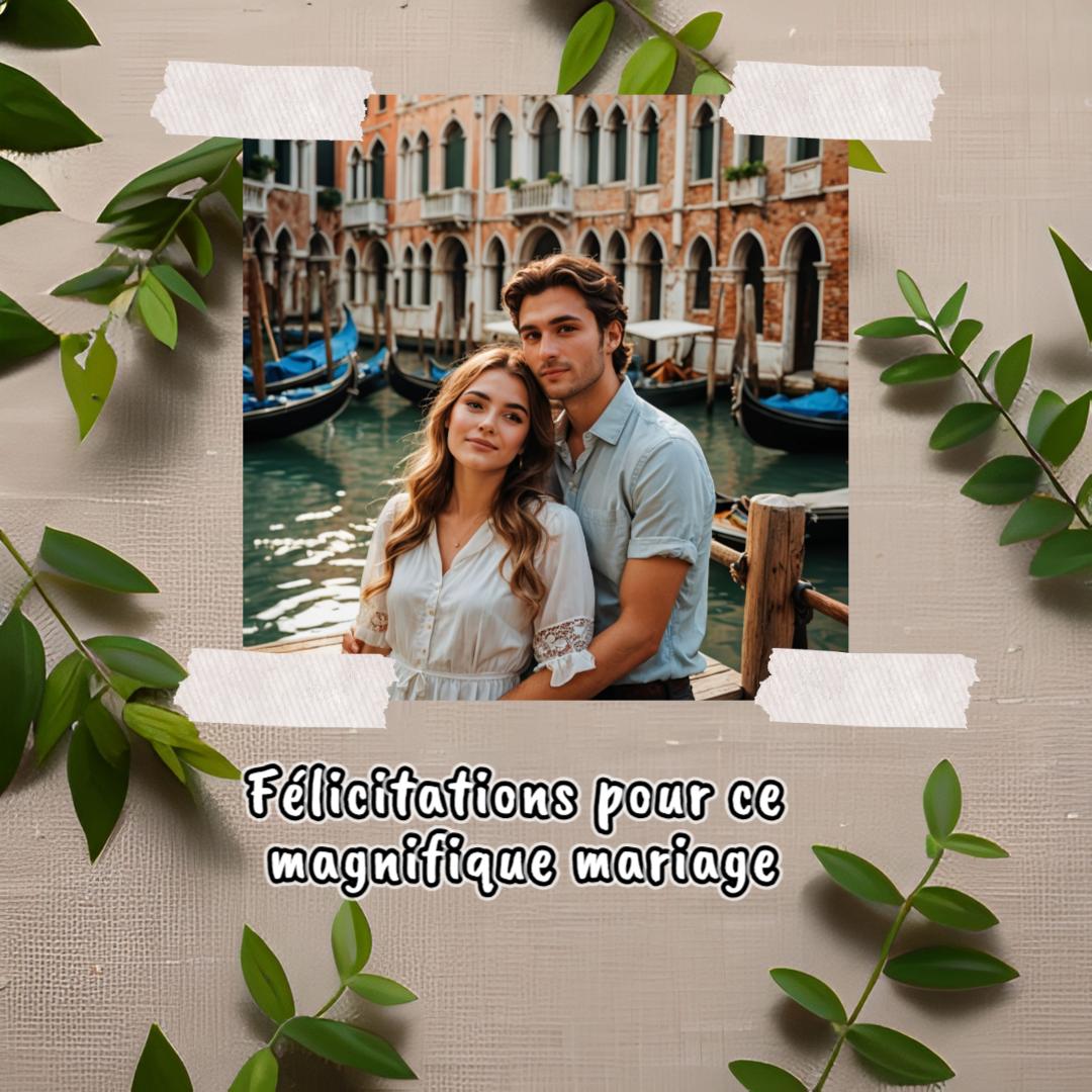 Félicitations mariage classique et élégante