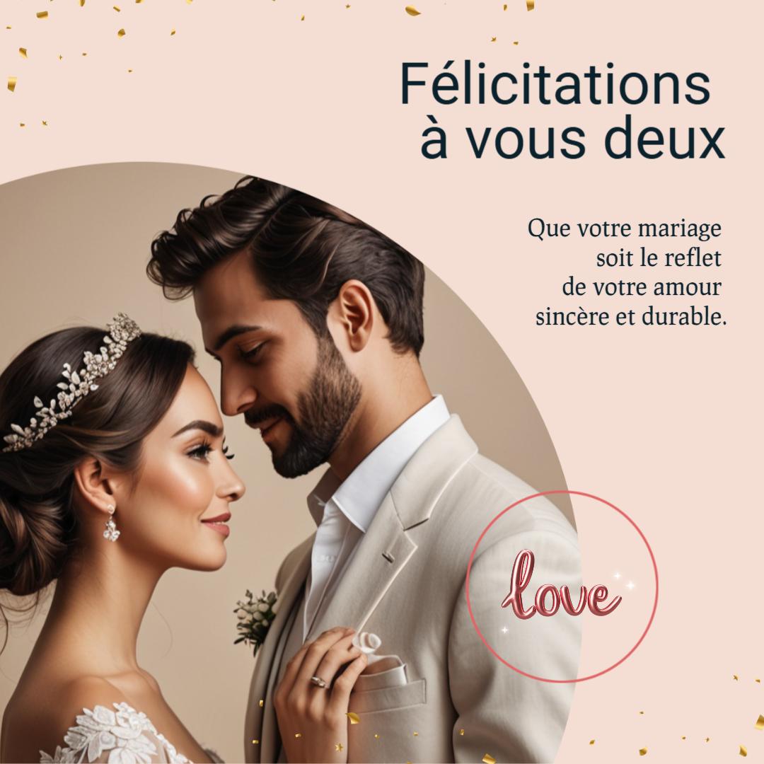 Félicitations mariage classique et élégante