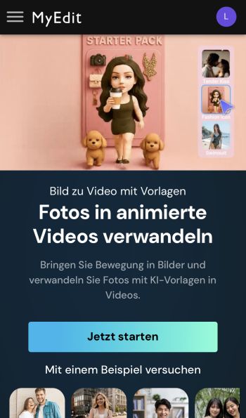 MyEdit - Twerk-Videos mit dem KI-Videogenerator erstellen