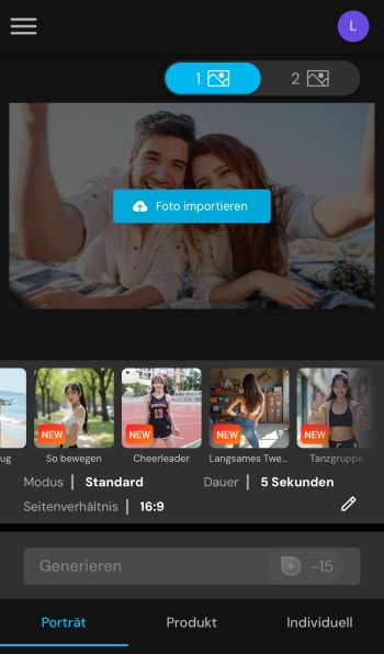 Lade ein Foto hoch, um es in ein Twerk-Video zu verwandeln