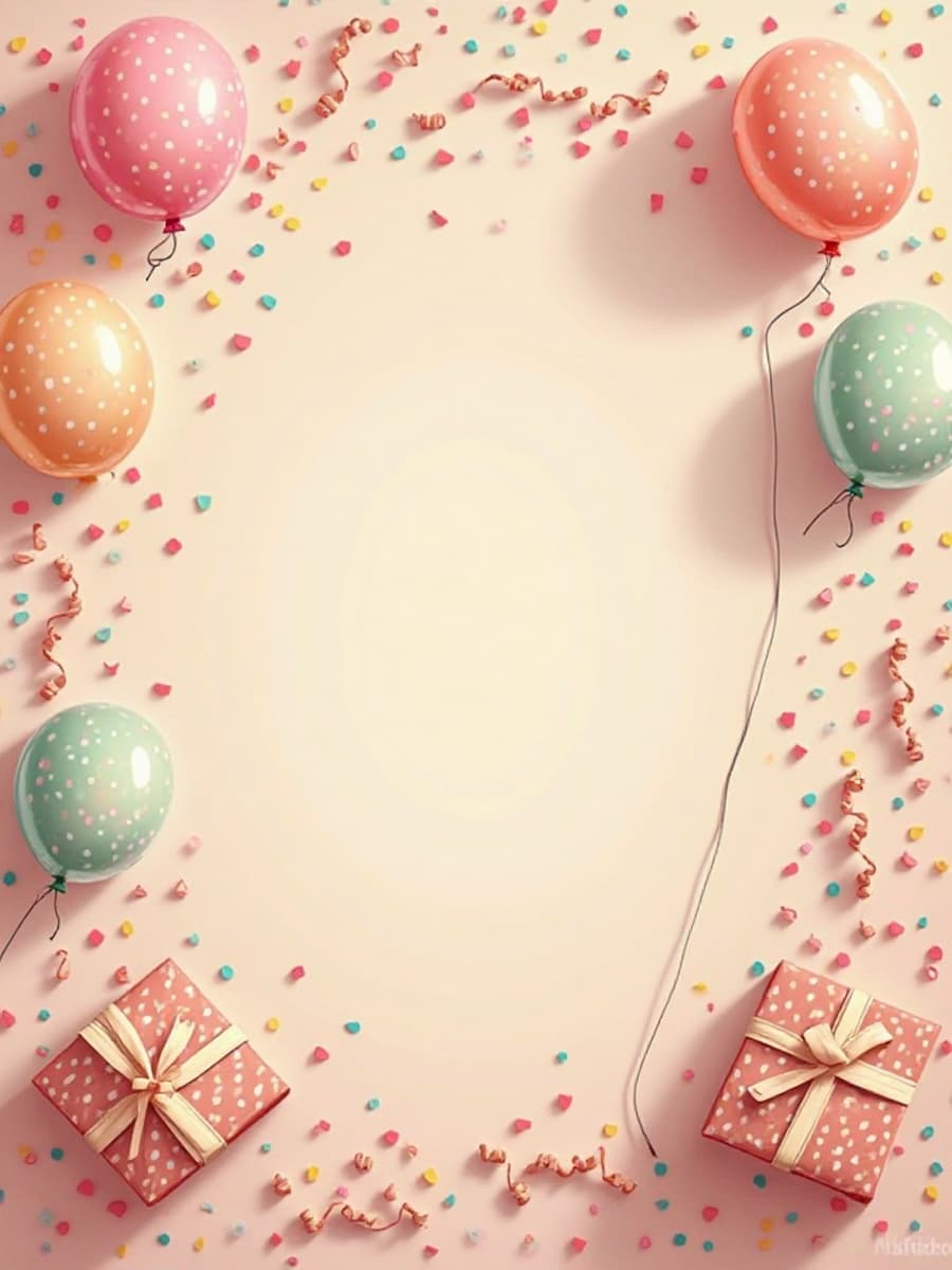 Geburtstag Dekorationen auf einem pastellfarbenen Hintergrund