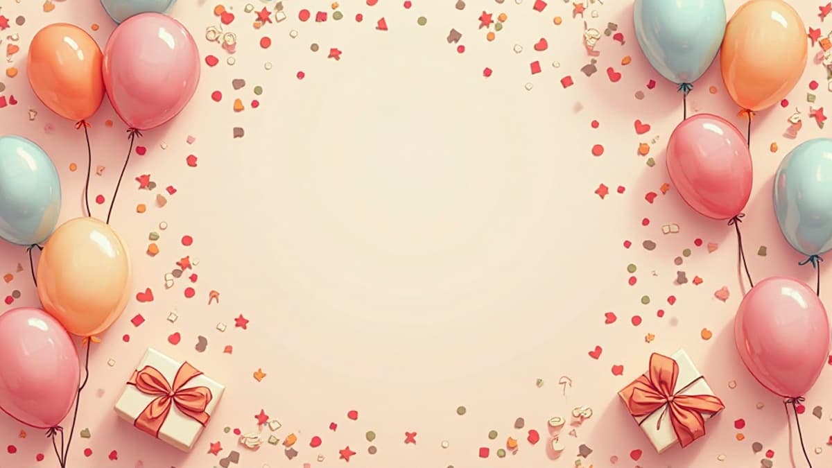 Geburtstag Dekorationen auf einem pastellfarbenen Hintergrund