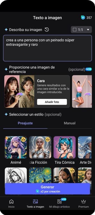Interfaz de la app de MyEdit