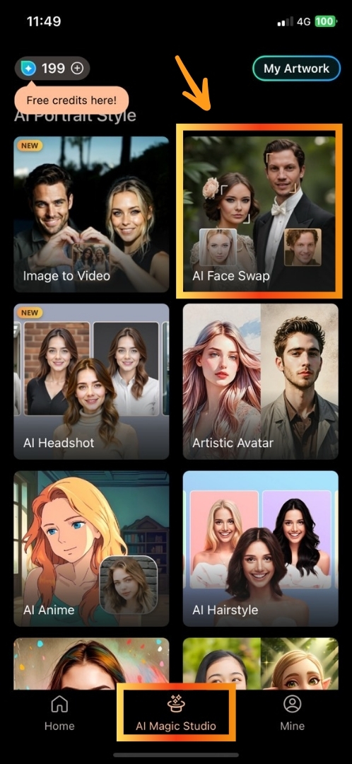 PhotoDirector KI-Studio: Face Swap